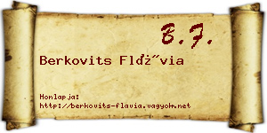 Berkovits Flávia névjegykártya